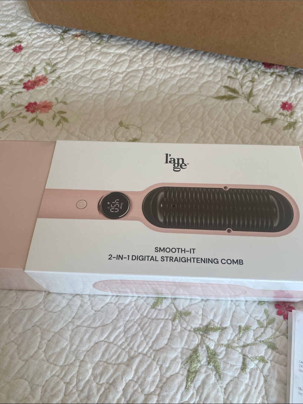 Lange Smooth-It 2-in-1 Digital Straightening Comb - Pink and Black